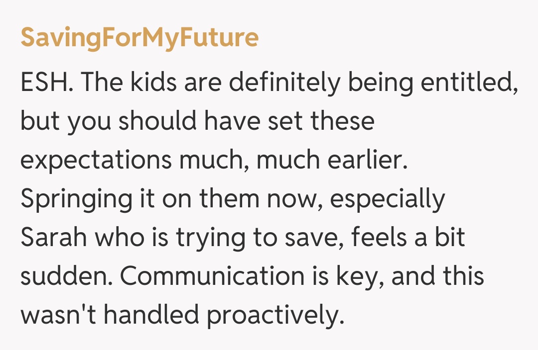 Comentariu de la SavingForMyFuture