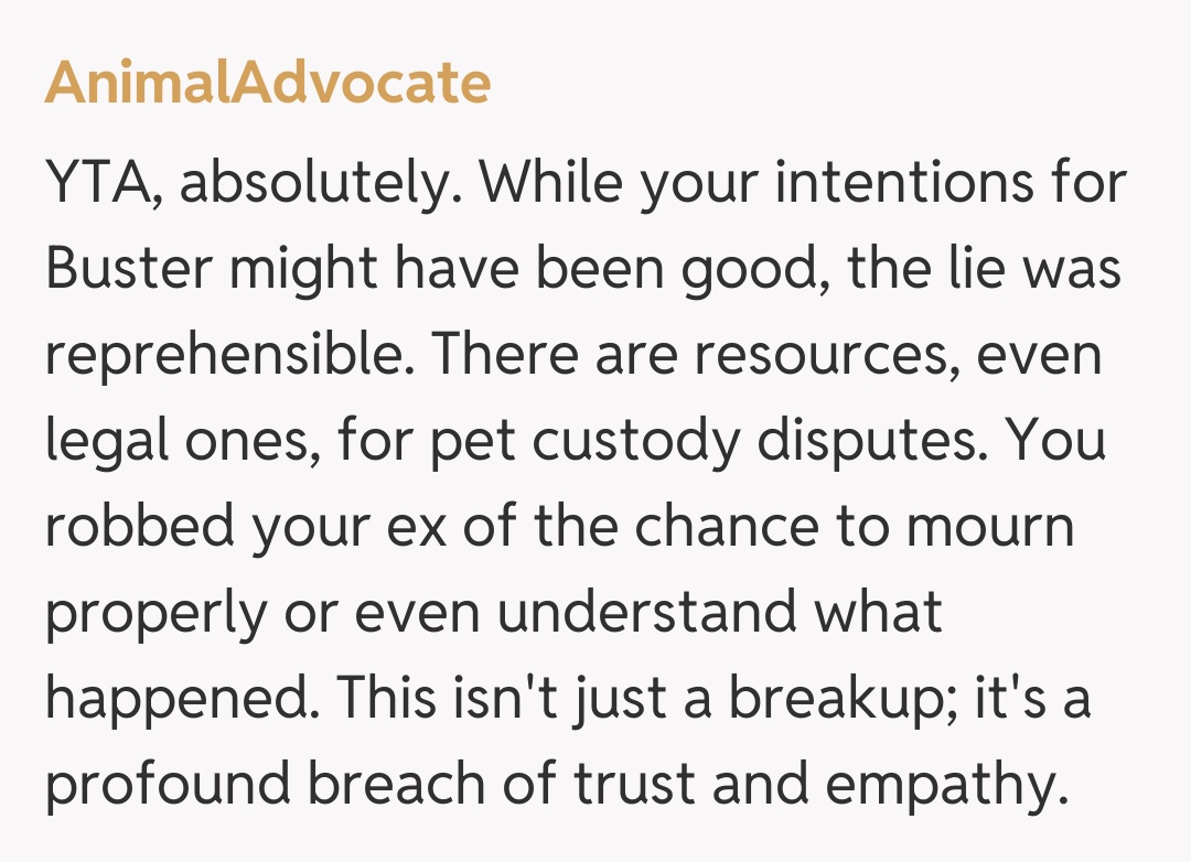 Comentariu de la AnimalAdvocate