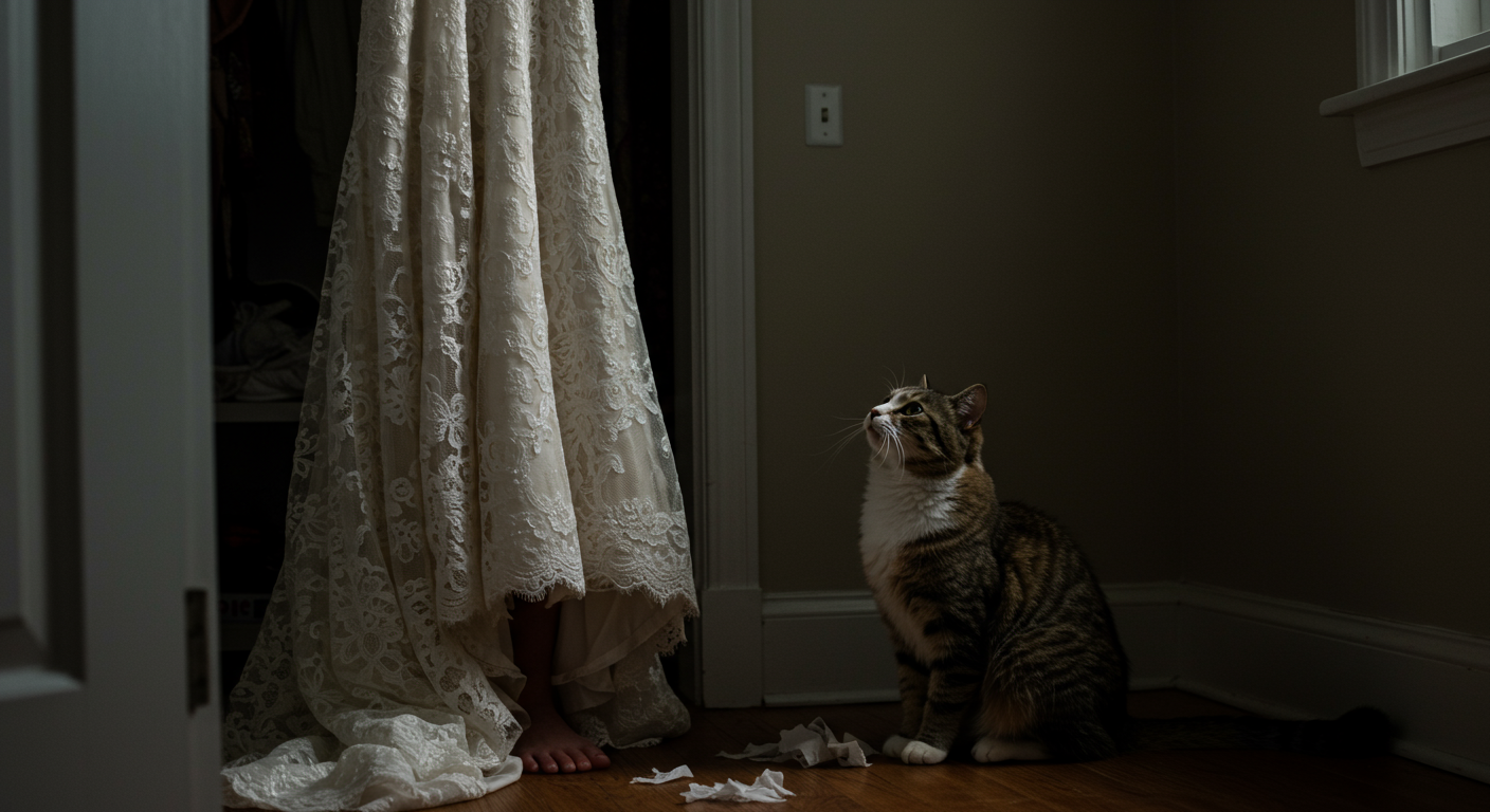 AITA for making my husband choose between me and his cat after it ruined my wedding dress?