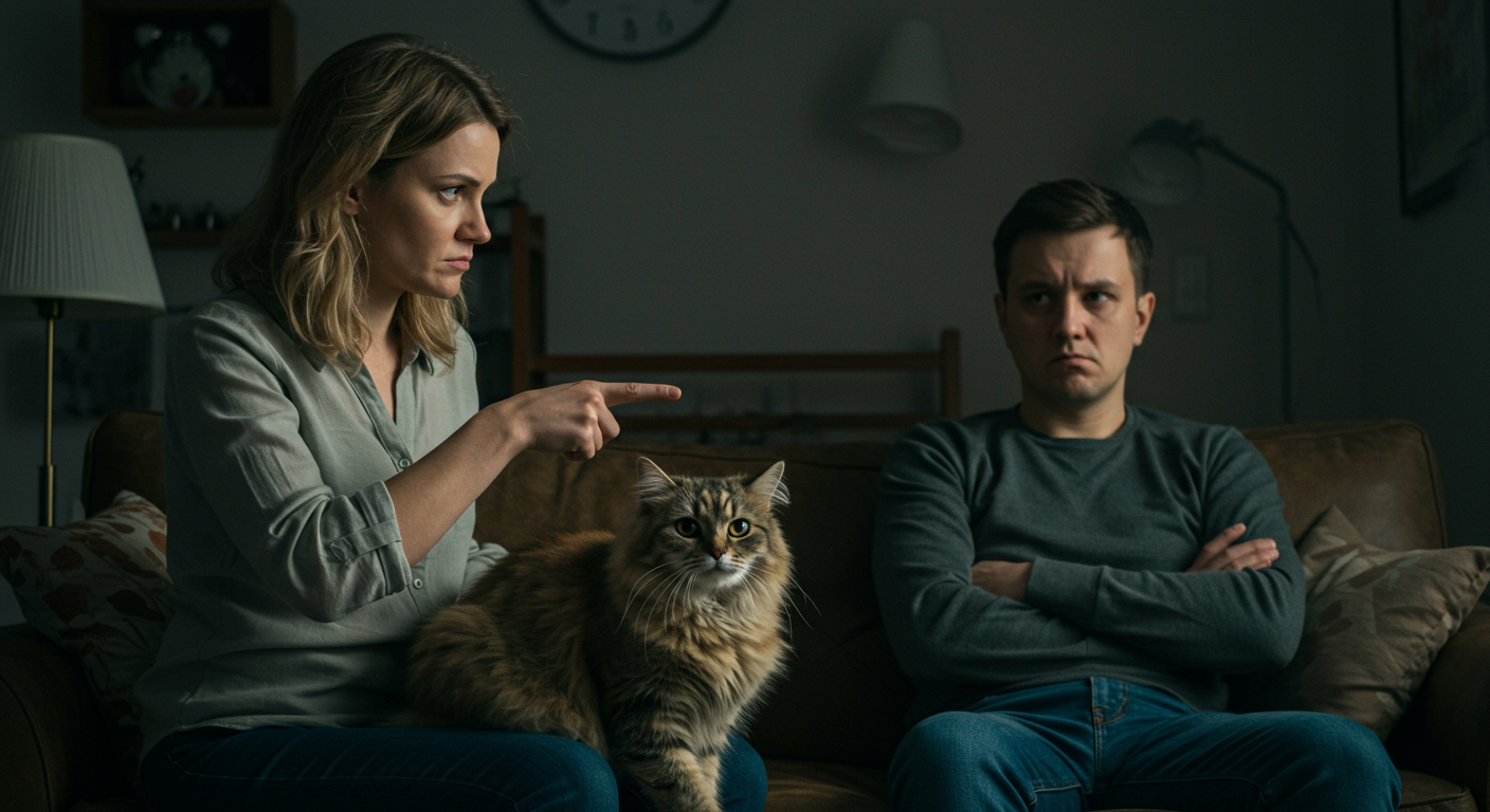 AITA for making my husband sleep on the couch until he apologized for yelling at our cat?