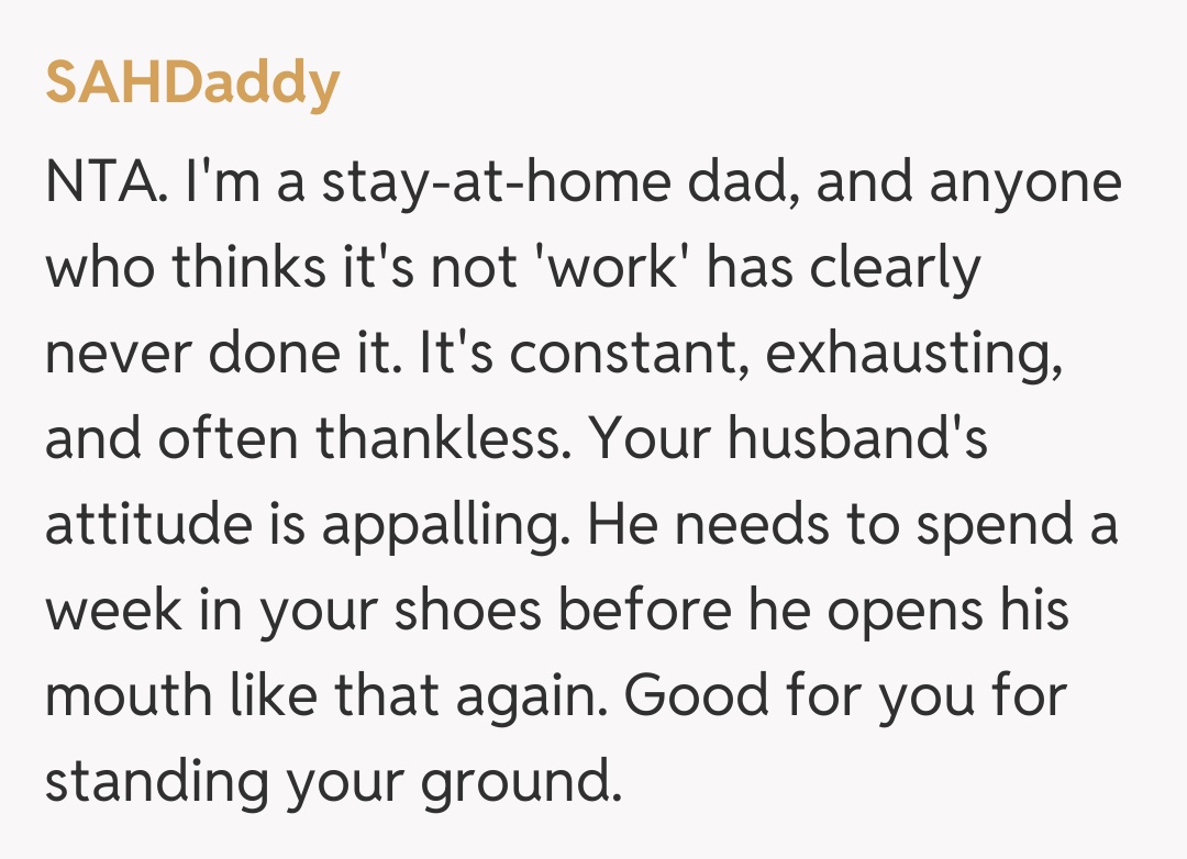 Comentariu de la SAHDaddy