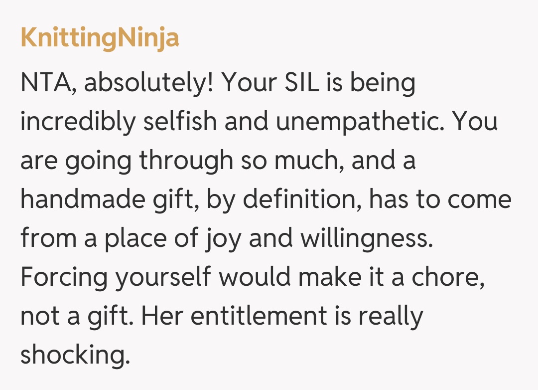 Comentariu de la KnittingNinja