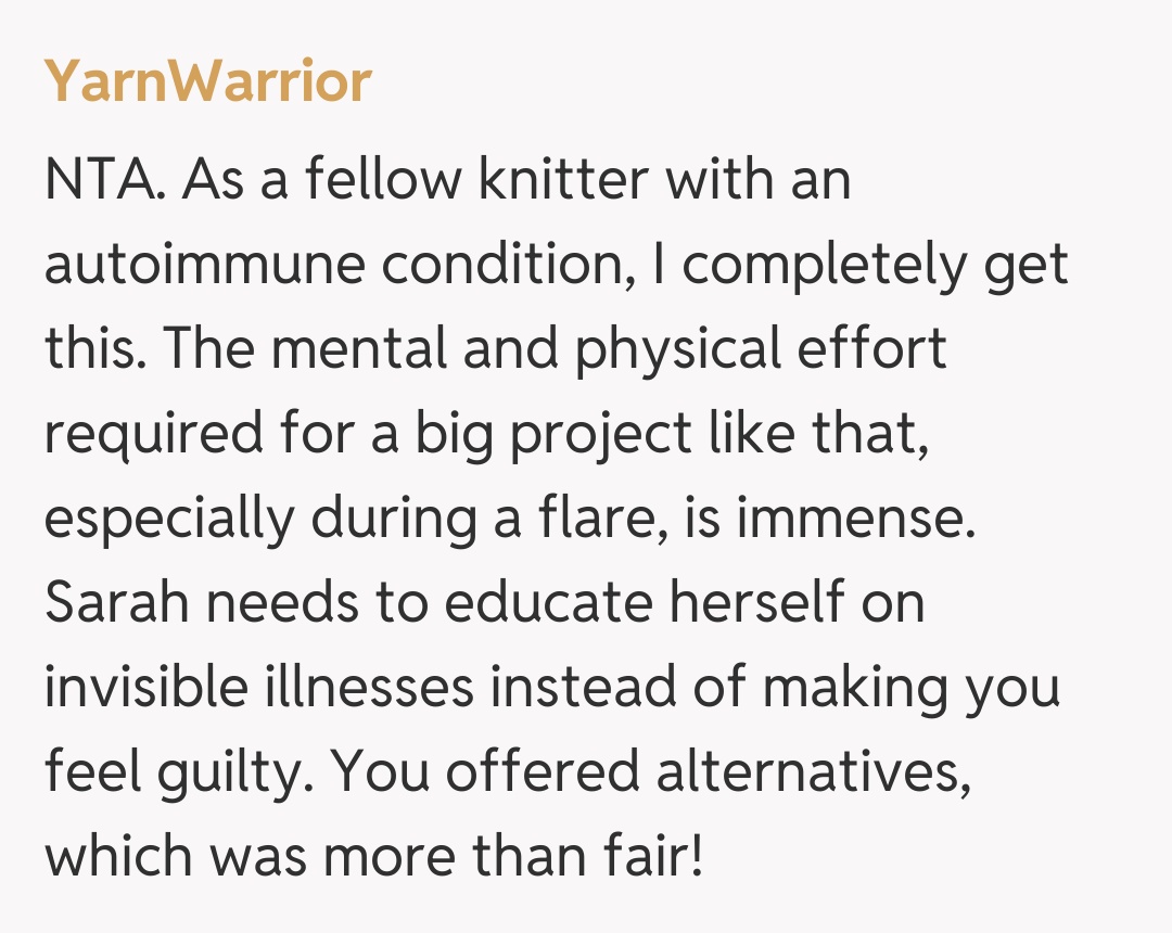 Comentariu de la YarnWarrior