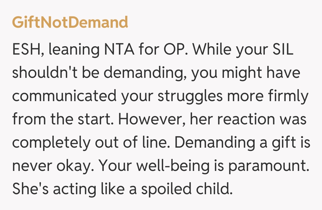 Comentariu de la GiftNotDemand