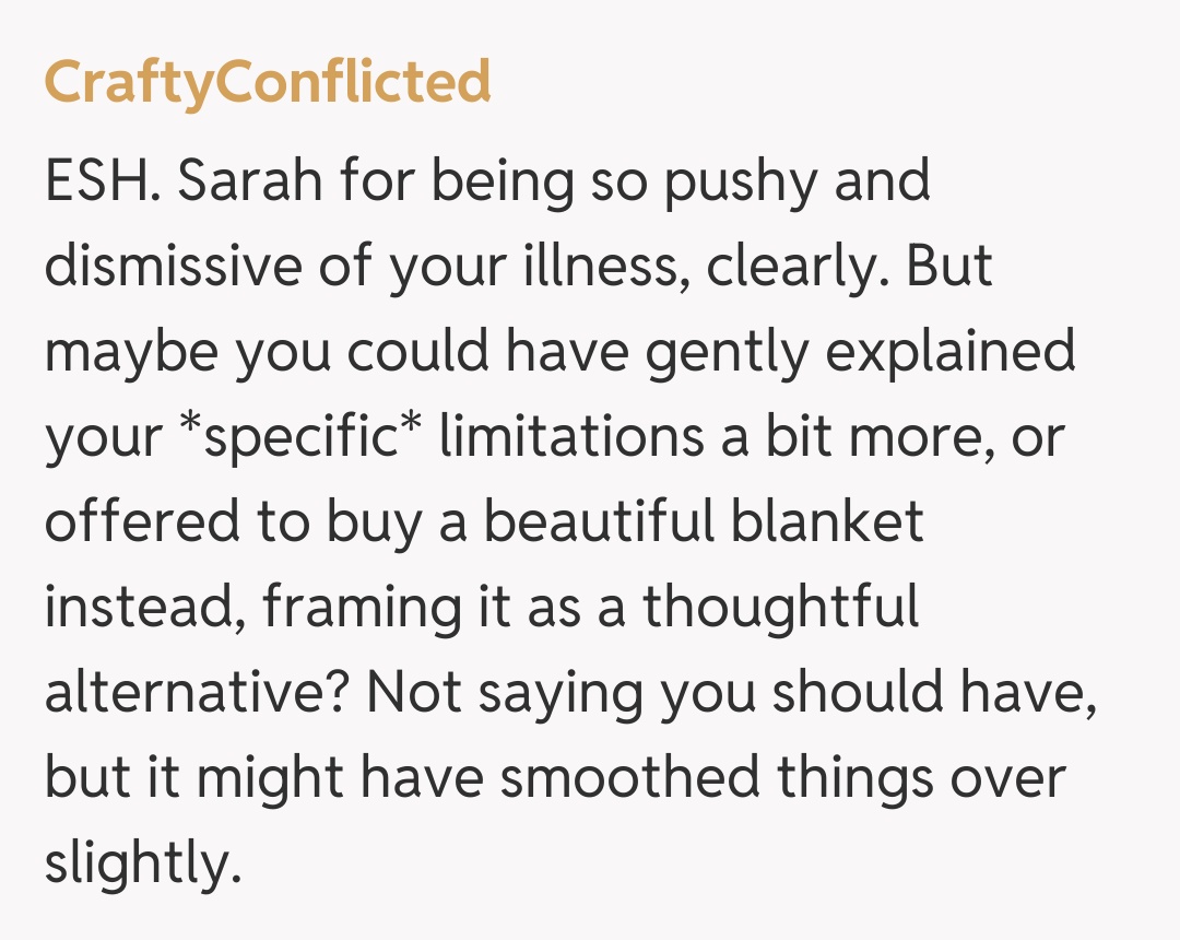 Comentariu de la CraftyConflicted
