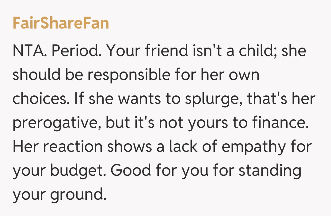 Comentariu de la FairShareFan