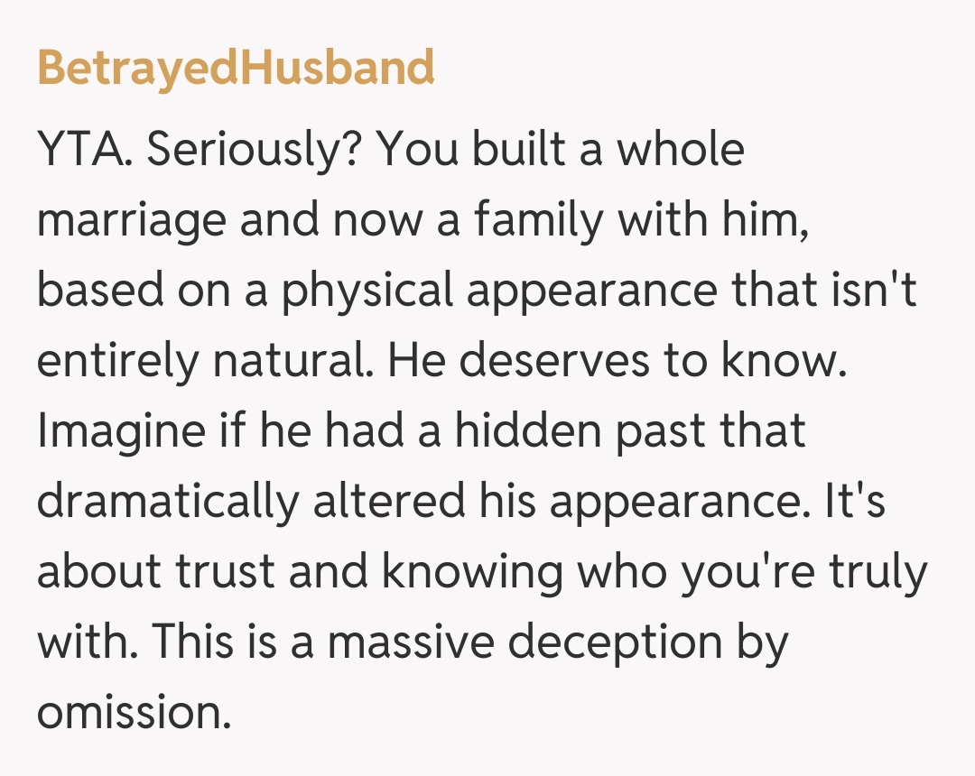 Comentariu de la BetrayedHusband