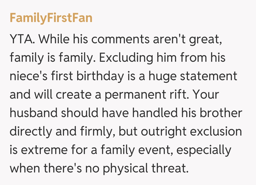 Comentariu de la FamilyFirstFan