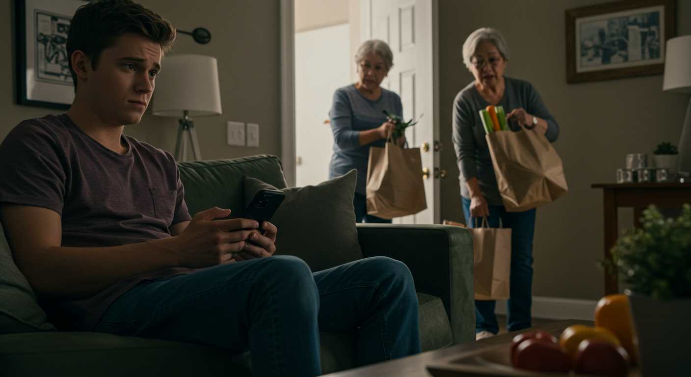 AITA for not jumping up and helpingmy parents bring in the groceries? I'm an adult and I pay rent if that helps.