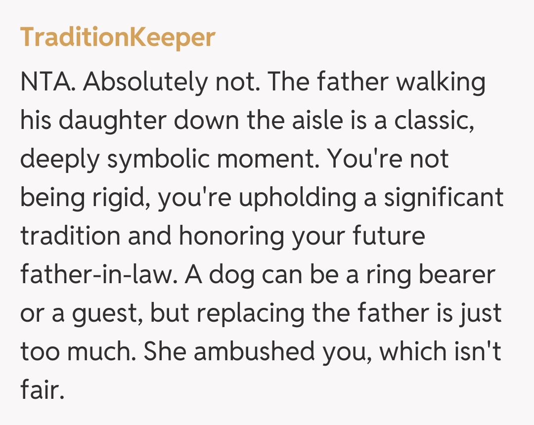 Comentariu de la TraditionKeeper