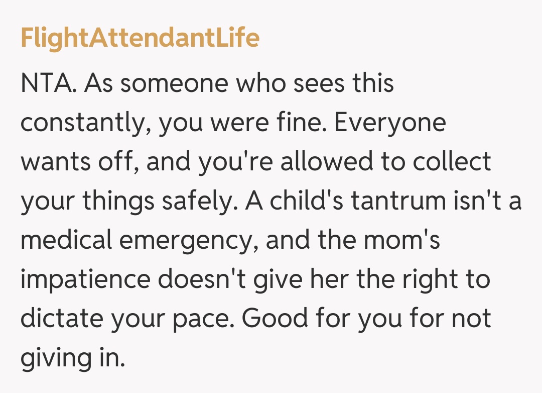 Comentariu de la FlightAttendantLife