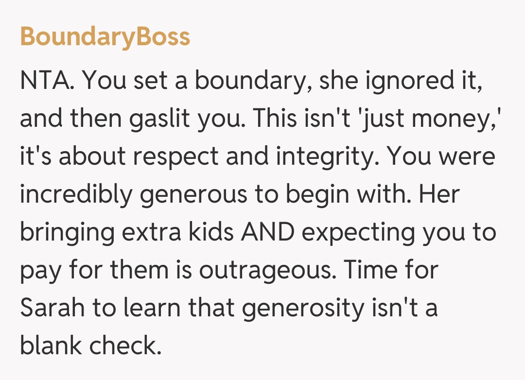 Comentariu de la BoundaryBoss