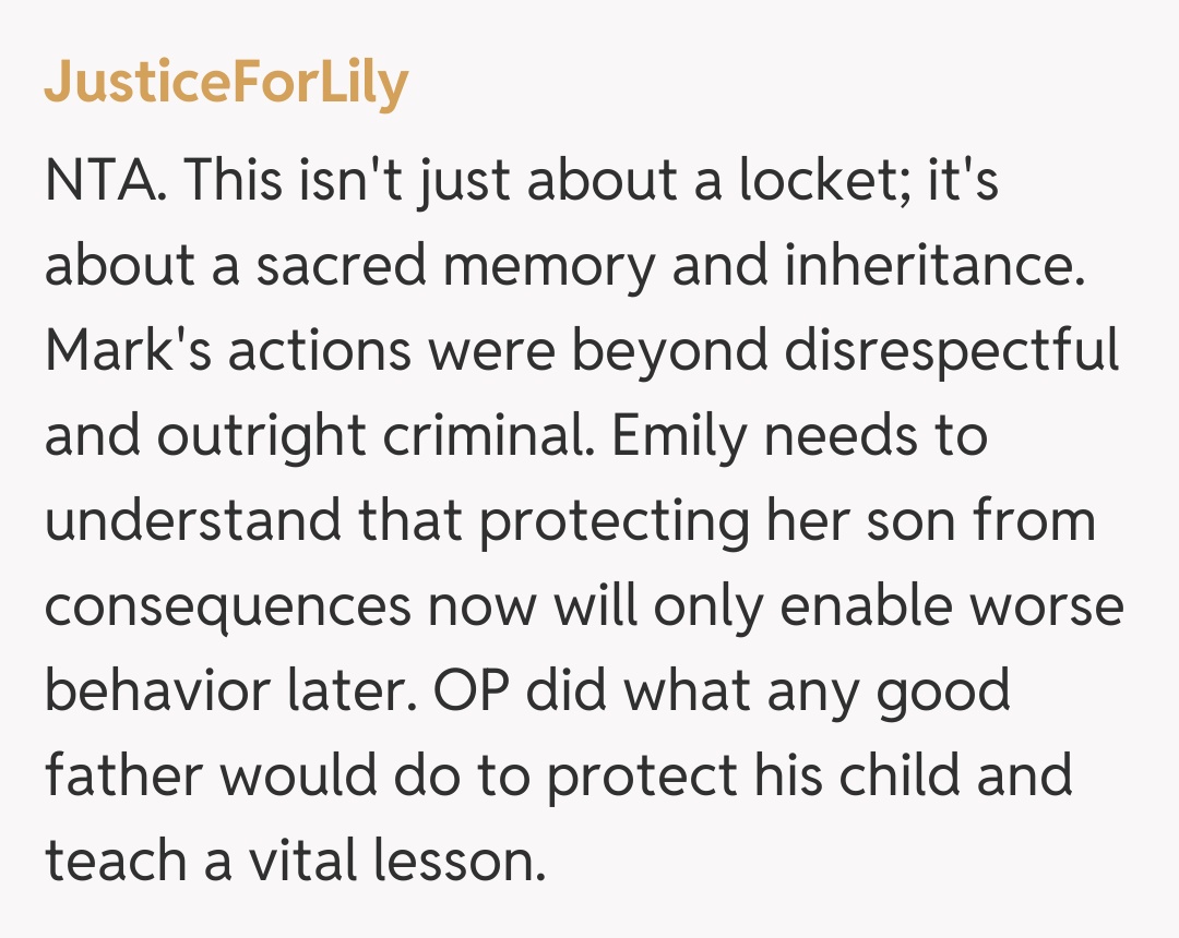 Comentariu de la JusticeForLily