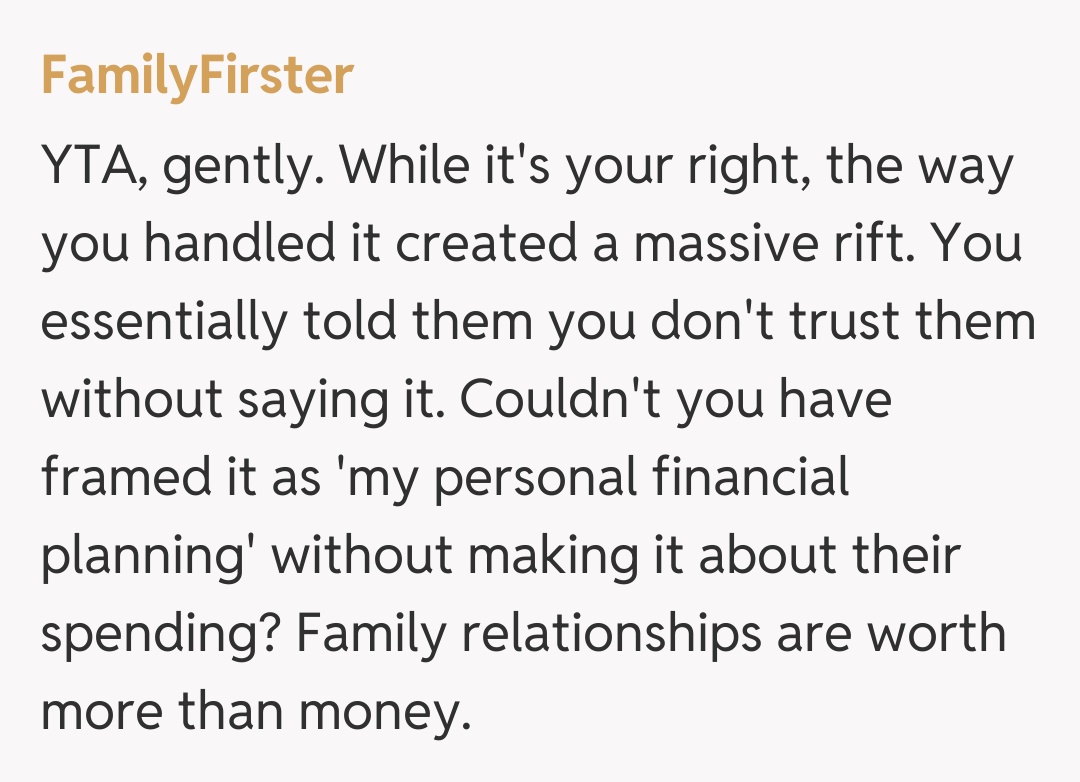 Comentariu de la FamilyFirster