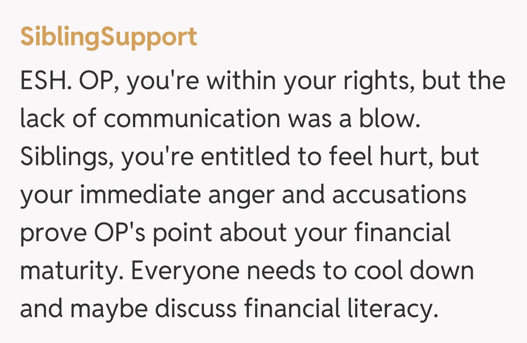 Comentariu de la SiblingSupport