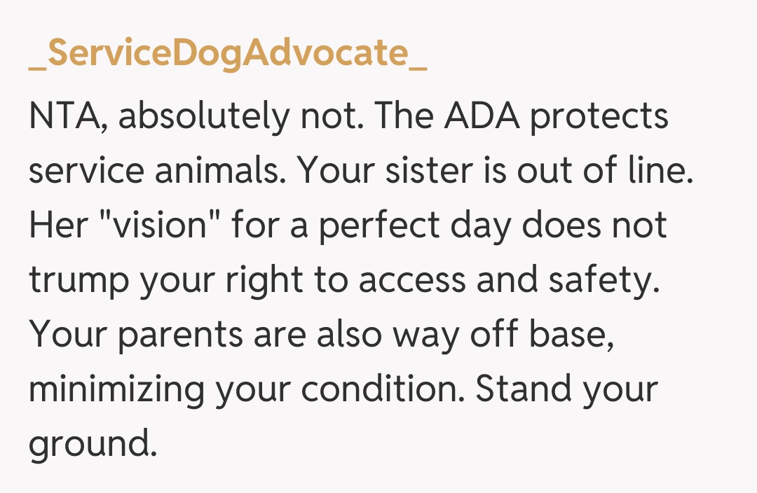 Comentariu de la _ServiceDogAdvocate_