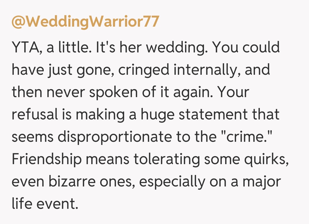 Comentariu de la @WeddingWarrior77