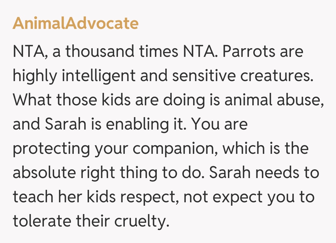 Comentariu de la AnimalAdvocate