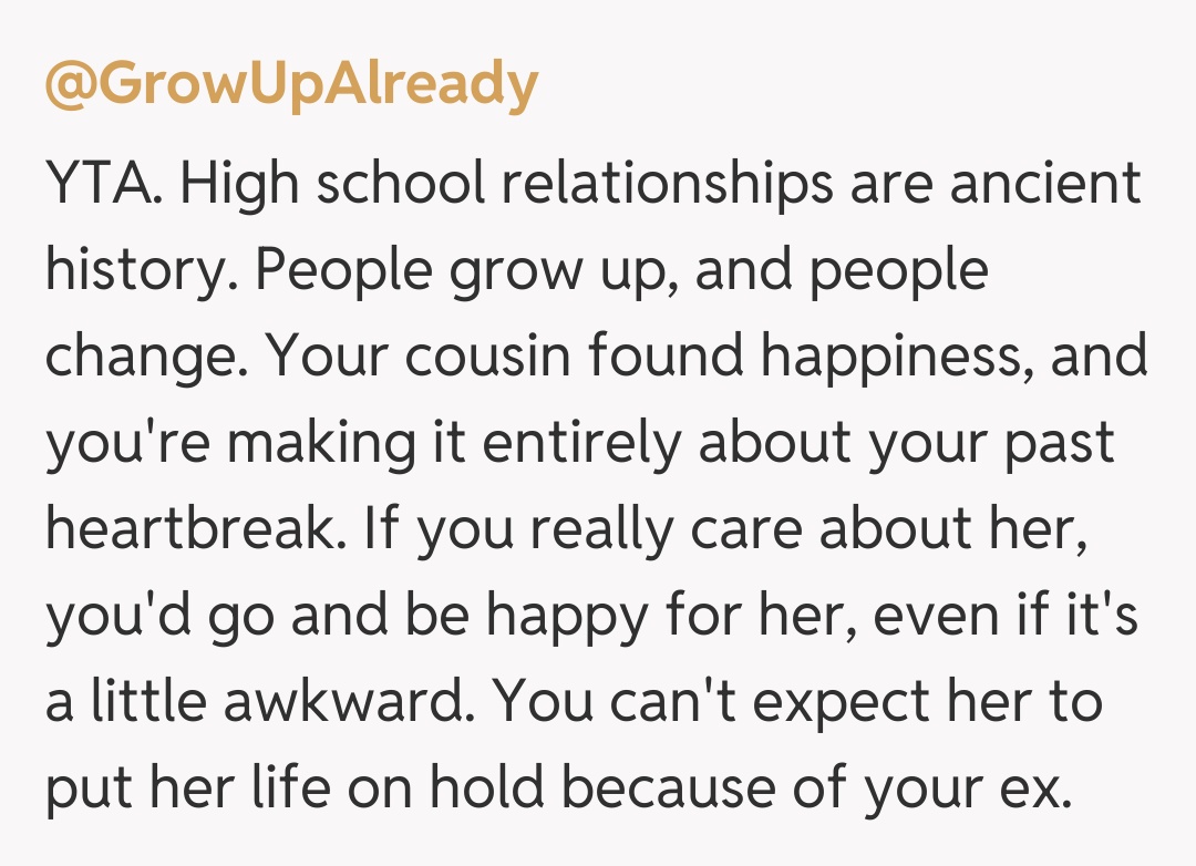 Comentariu de la @GrowUpAlready