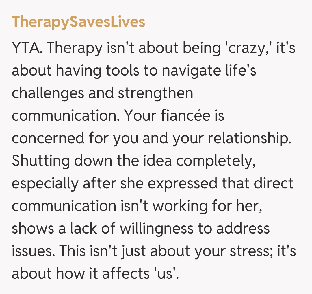 Comentariu de la TherapySavesLives