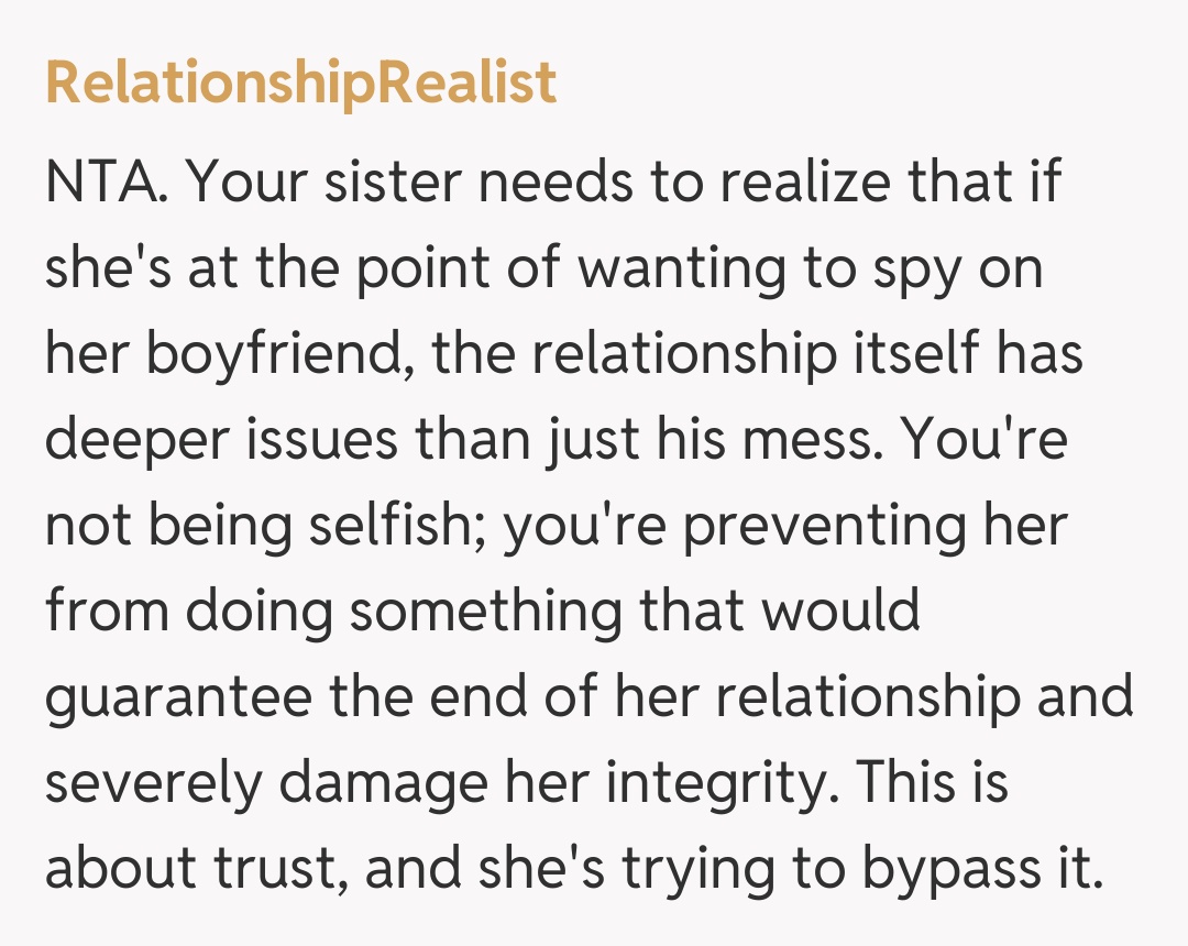 Comentariu de la RelationshipRealist