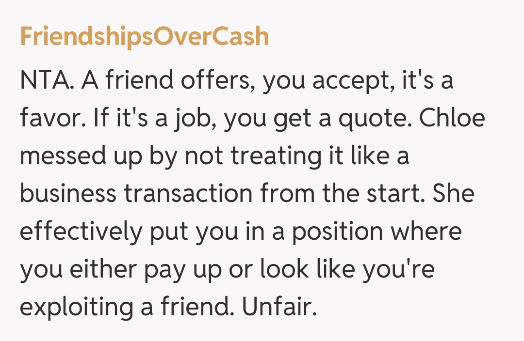 Comentariu de la FriendshipsOverCash