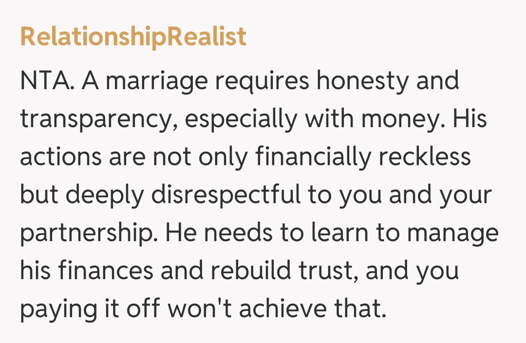 Comentariu de la RelationshipRealist
