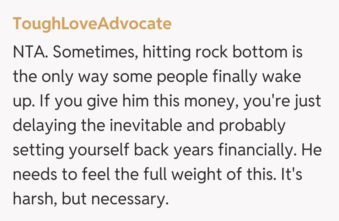 Comentariu de la ToughLoveAdvocate