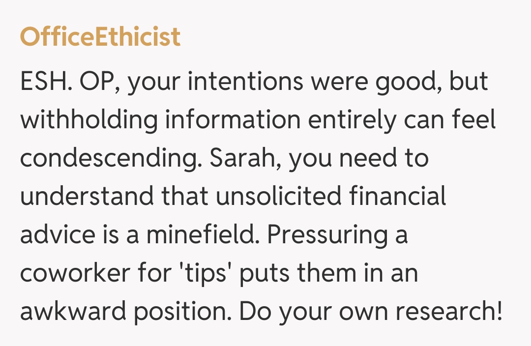 Comentariu de la OfficeEthicist