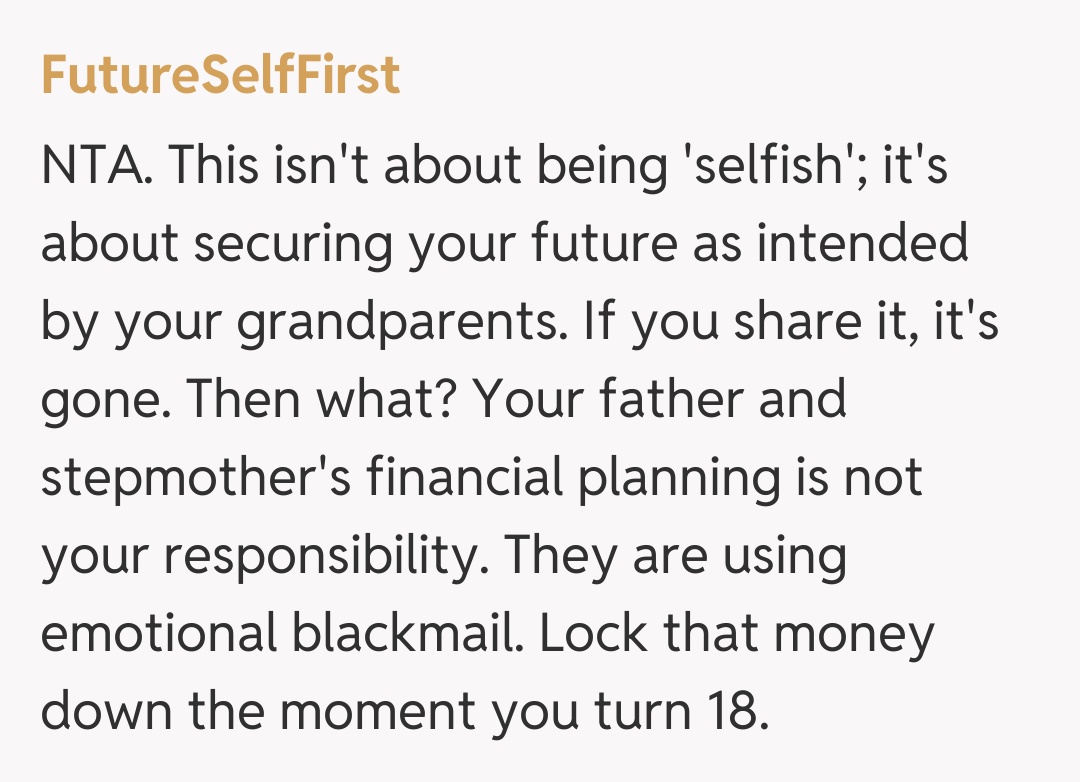 Comentariu de la FutureSelfFirst