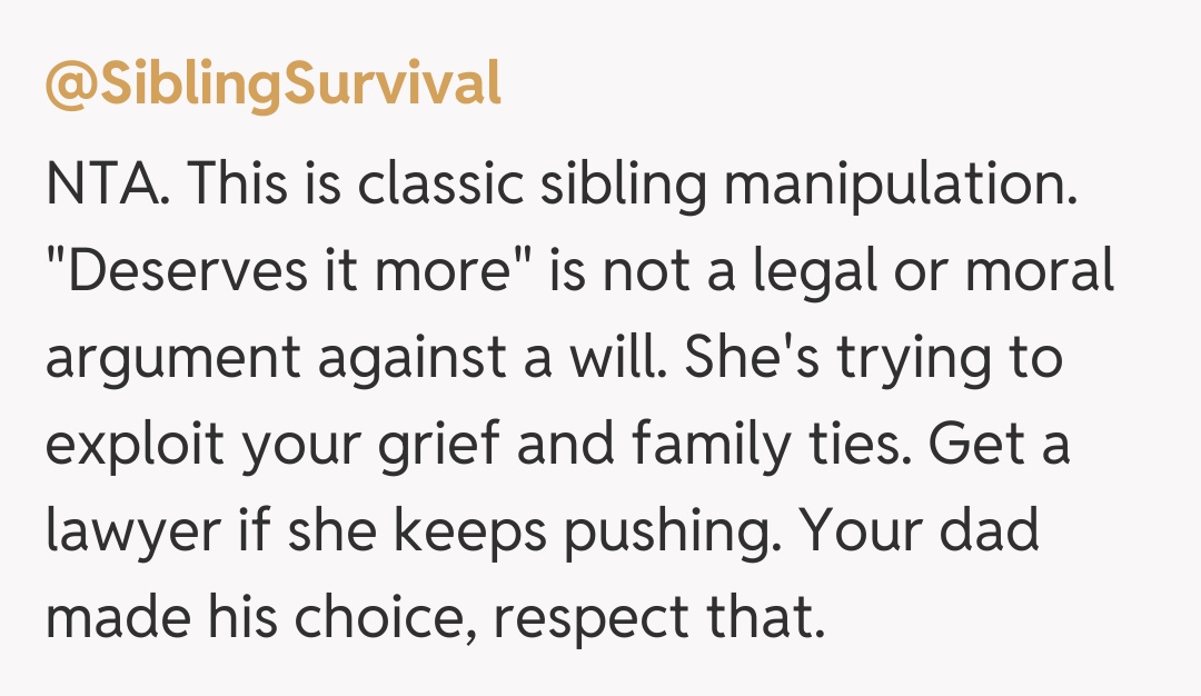 Comentariu de la @SiblingSurvival