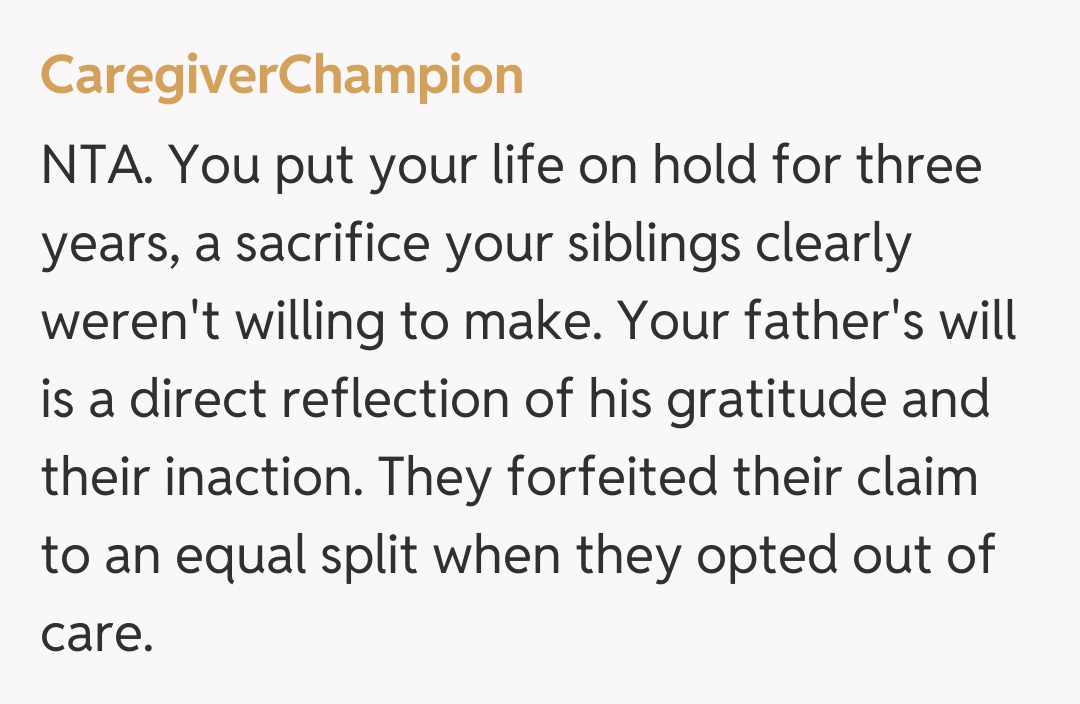 Comentariu de la CaregiverChampion