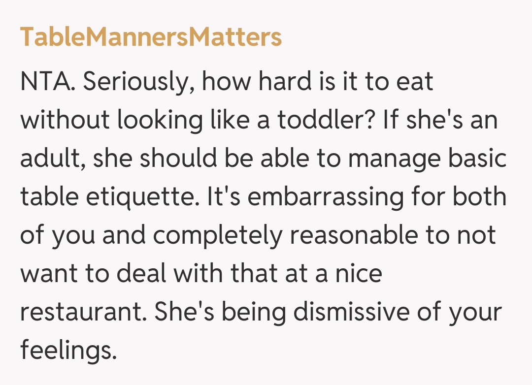 Comentariu de la TableMannersMatters