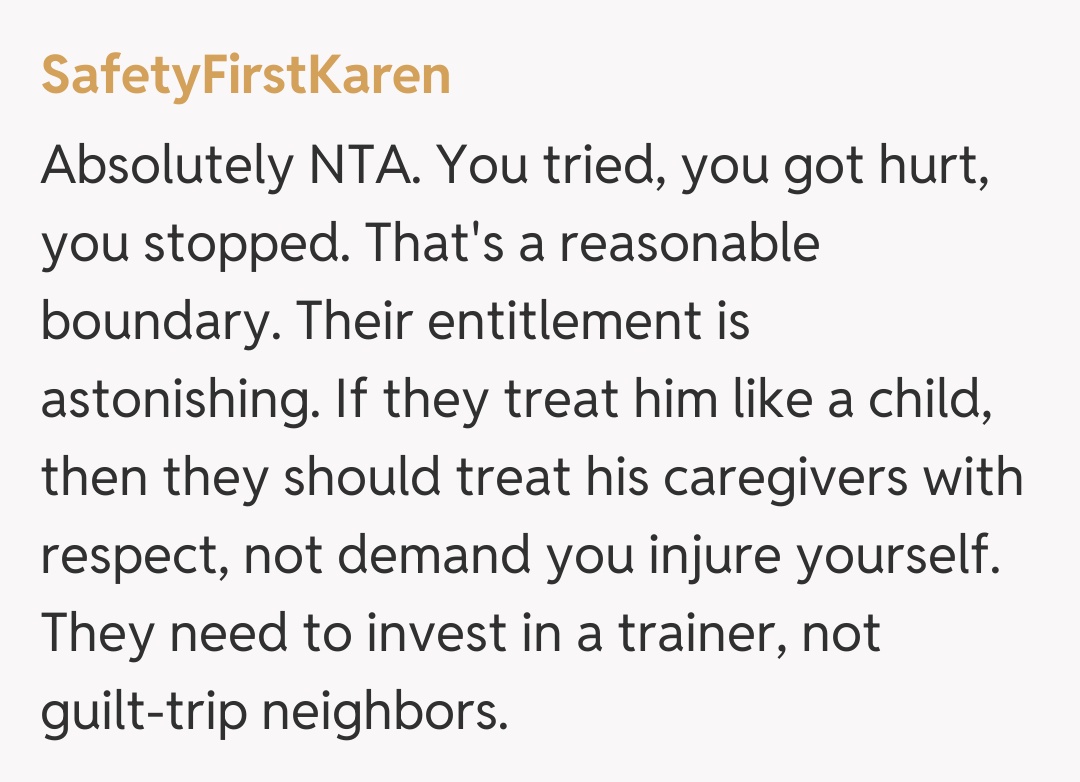 Comentariu de la SafetyFirstKaren