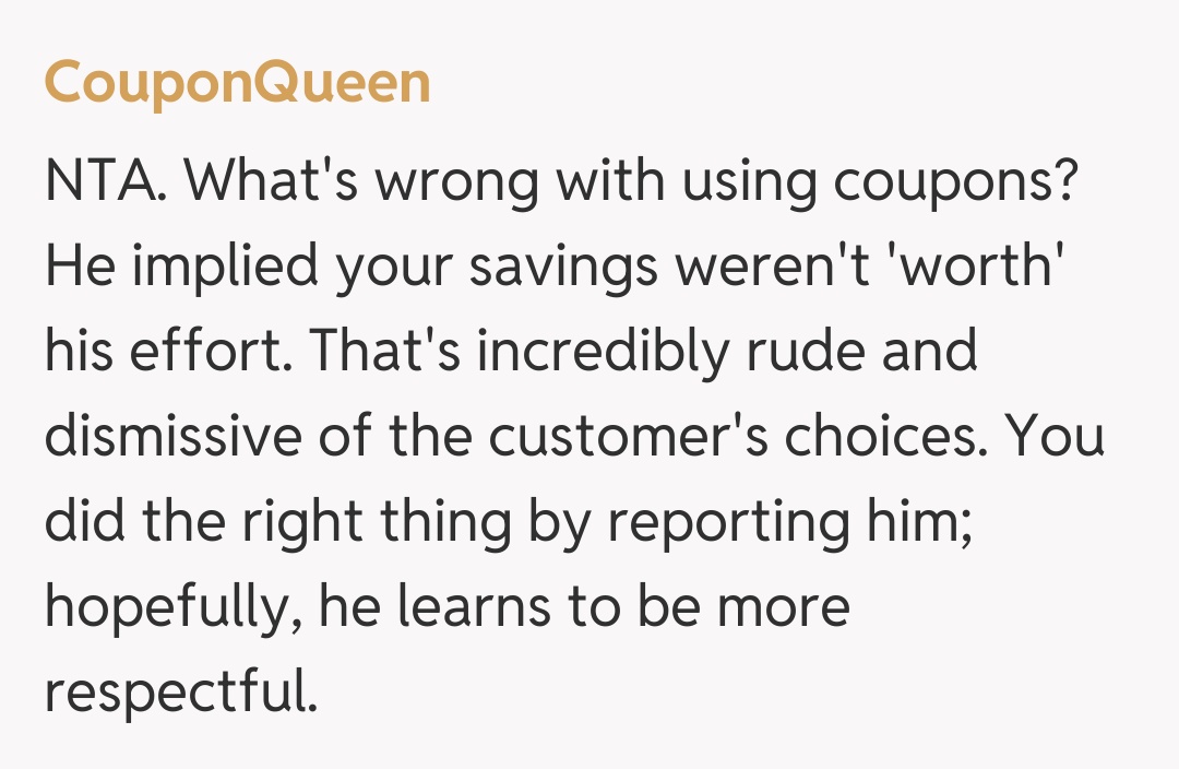Comentariu de la CouponQueen