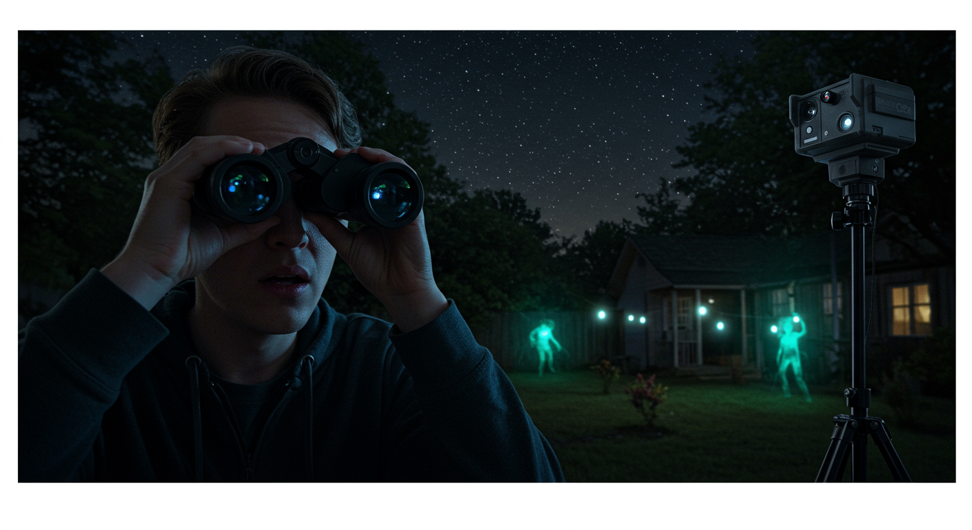 AITA for secretly setting up a night vision camera in my backyard after seeing lights and accusing my neighbor of alien visits?