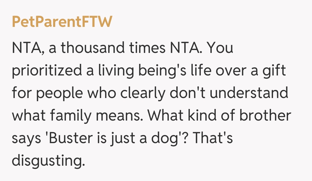 Comentariu de la PetParentFTW