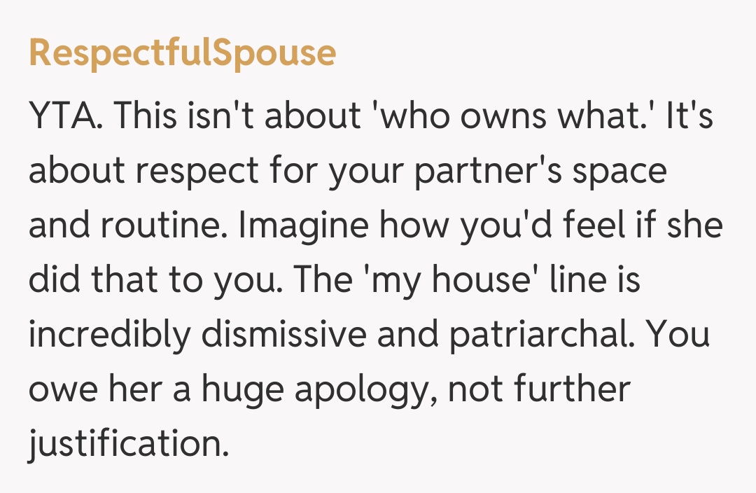 Comentariu de la RespectfulSpouse