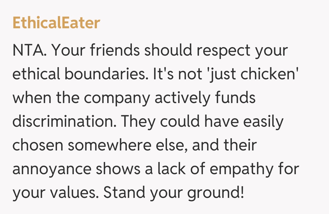 Comentariu de la EthicalEater