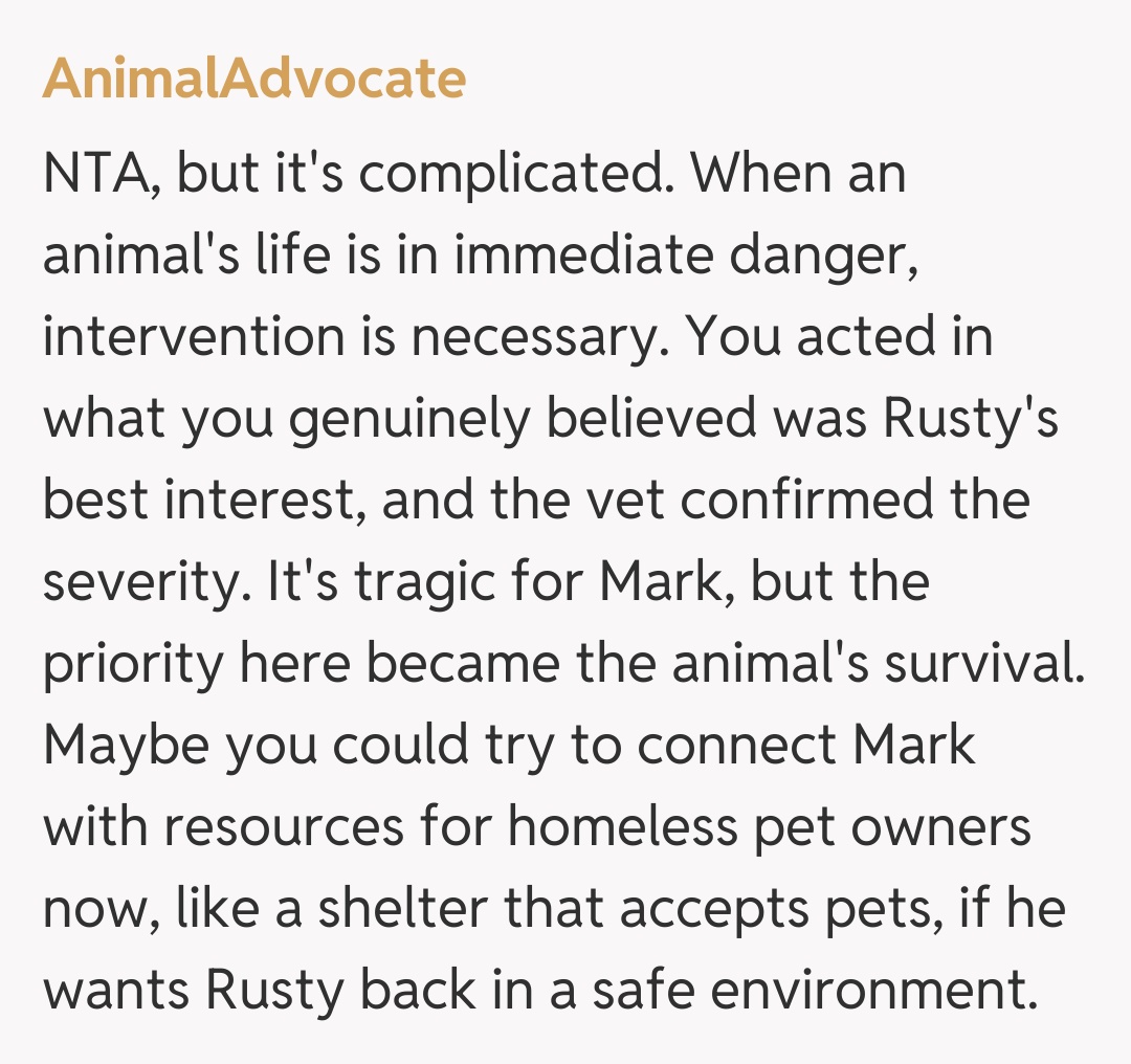 Comentariu de la AnimalAdvocate