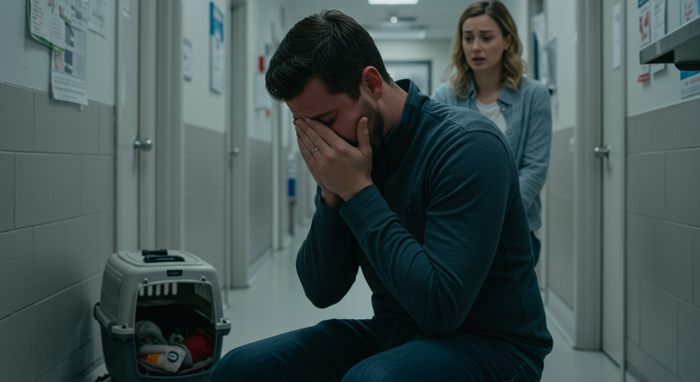 AITA for telling my bf he was embarrassing us when he started sobbing in the Vet clinic hallway?