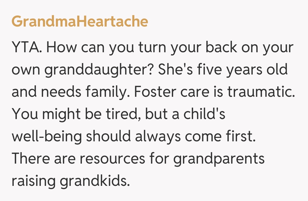 Comentariu de la GrandmaHeartache