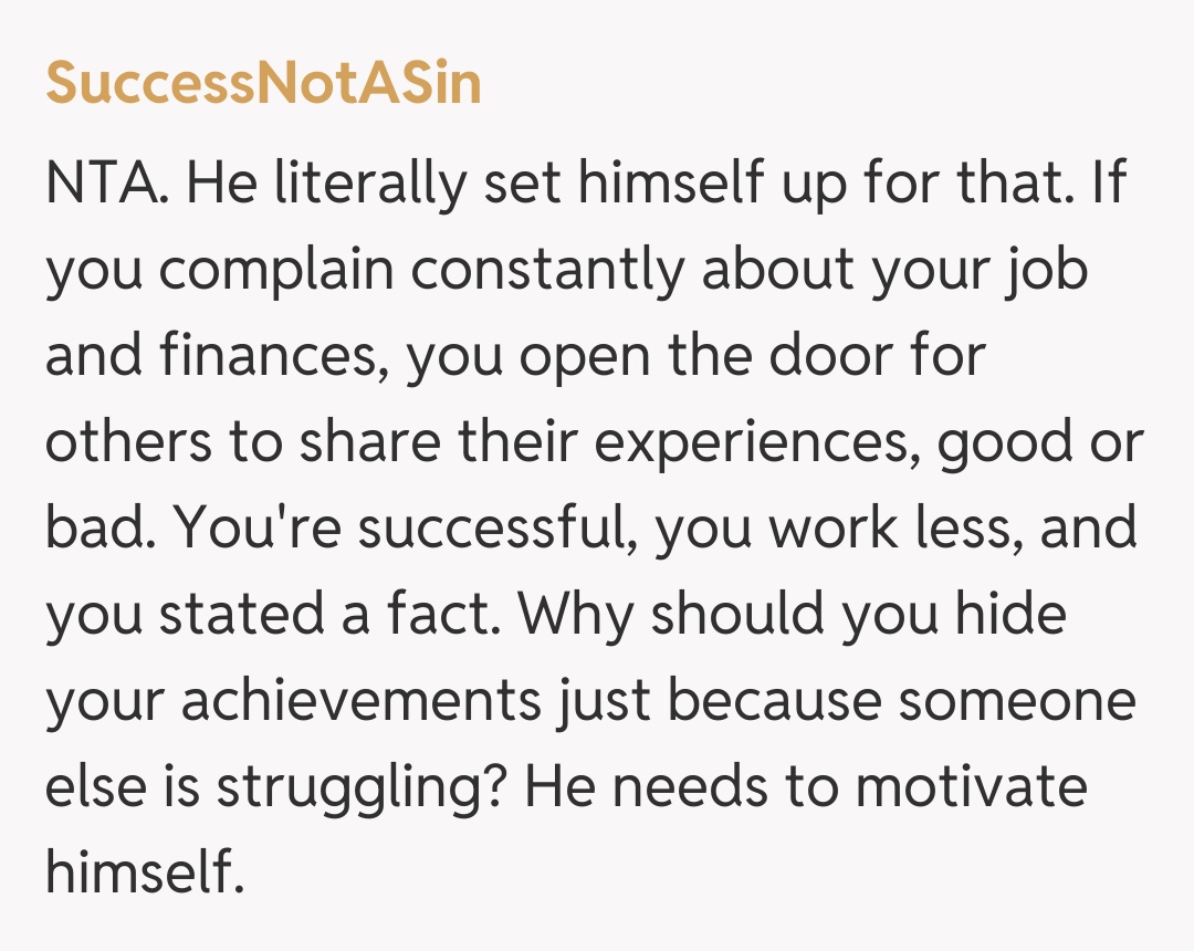 Comentariu de la SuccessNotASin