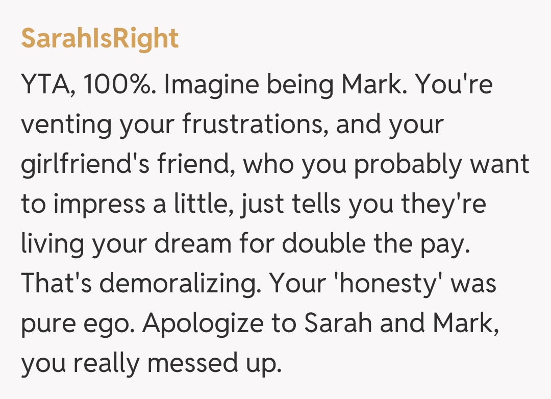 Comentariu de la SarahIsRight