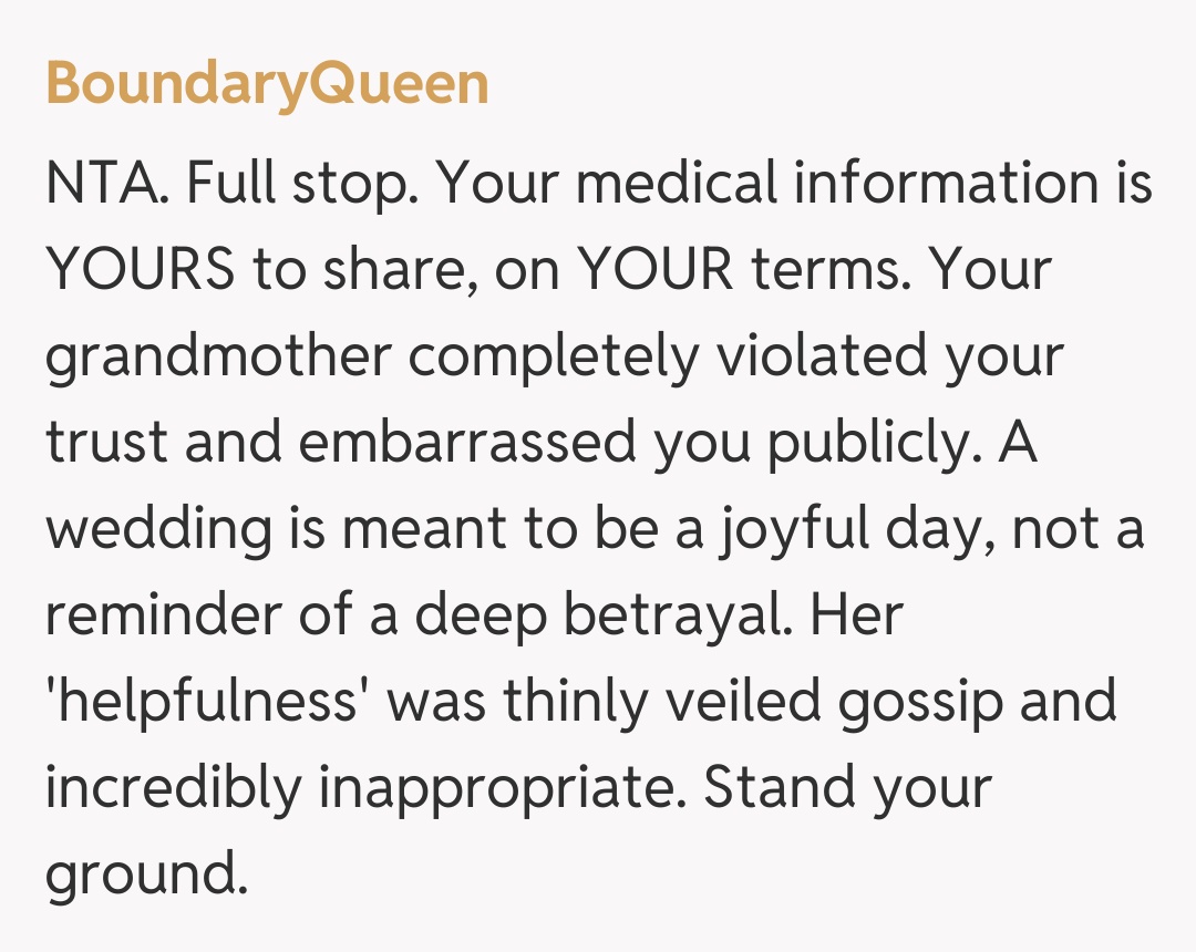 Comentariu de la BoundaryQueen