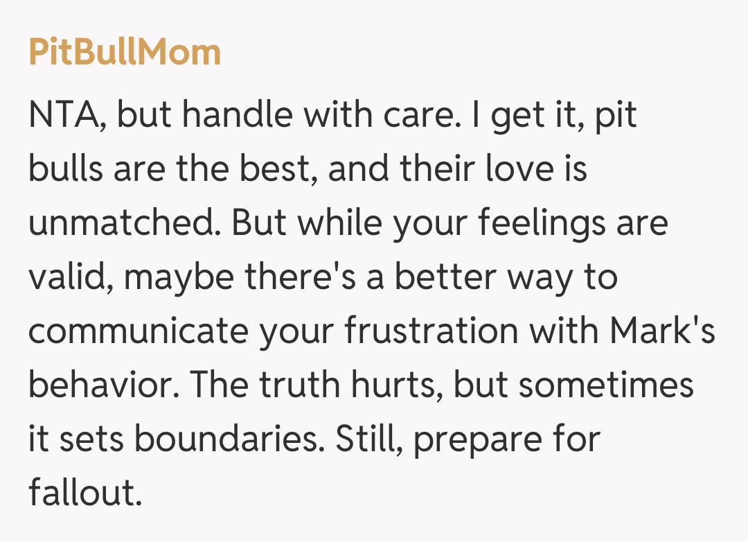 Comentariu de la PitBullMom