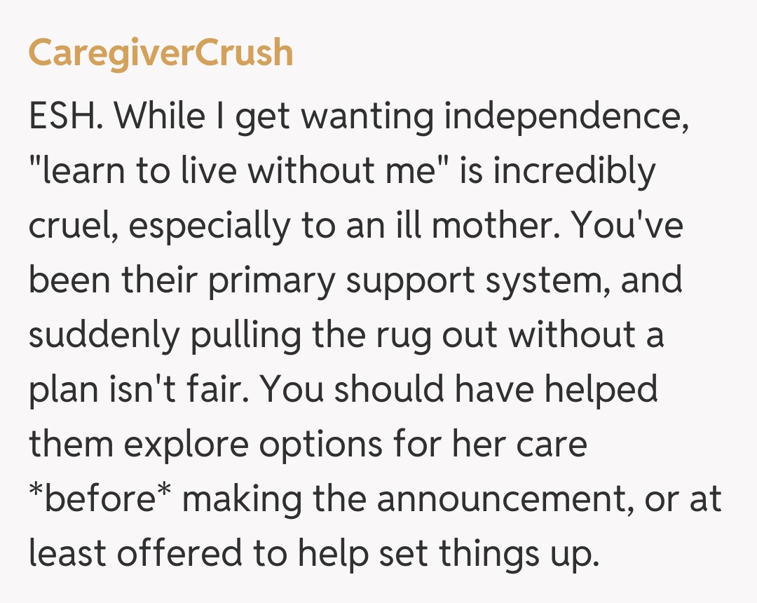 Comentariu de la CaregiverCrush