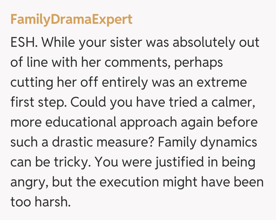 Comentariu de la FamilyDramaExpert