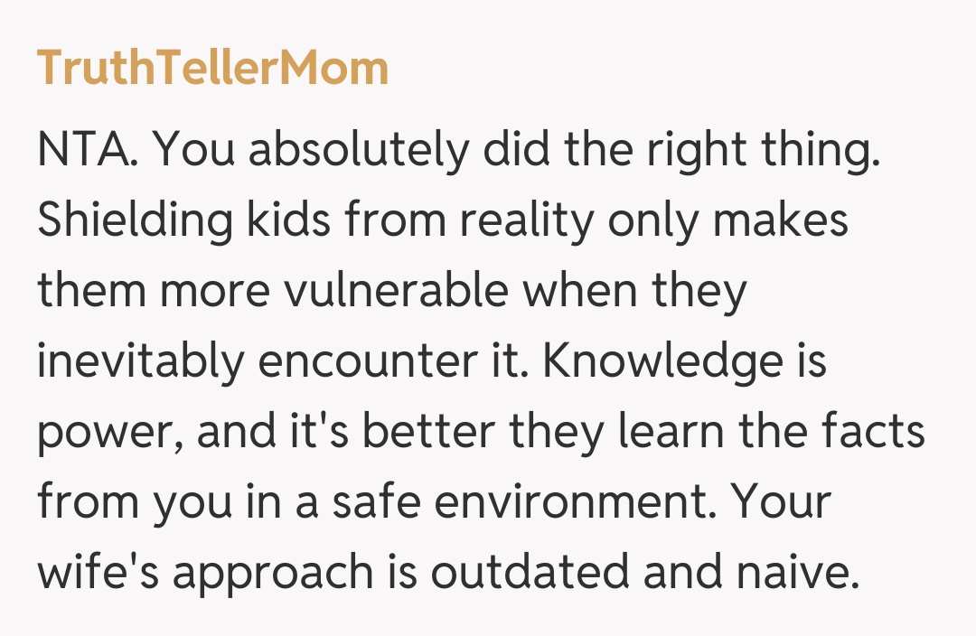 Comentariu de la TruthTellerMom
