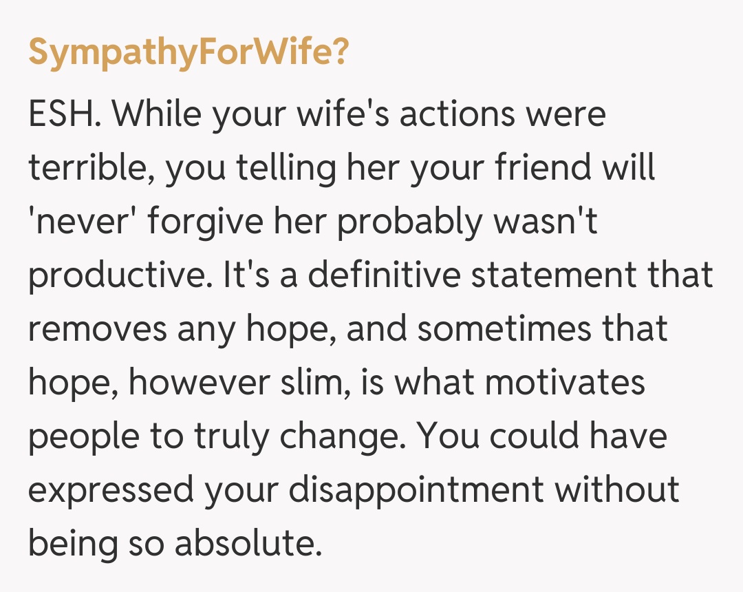 Comentariu de la SympathyForWife?